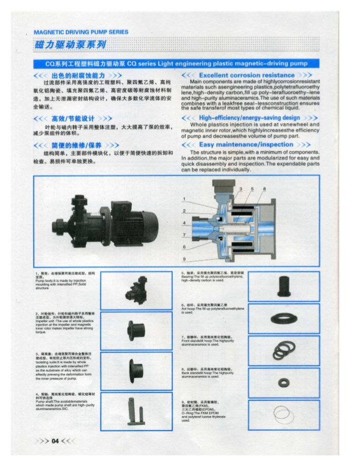 CQ型不銹鋼磁力驅(qū)動(dòng)離心泵